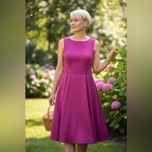 Andrew Marc Fuchsia Midi Dress